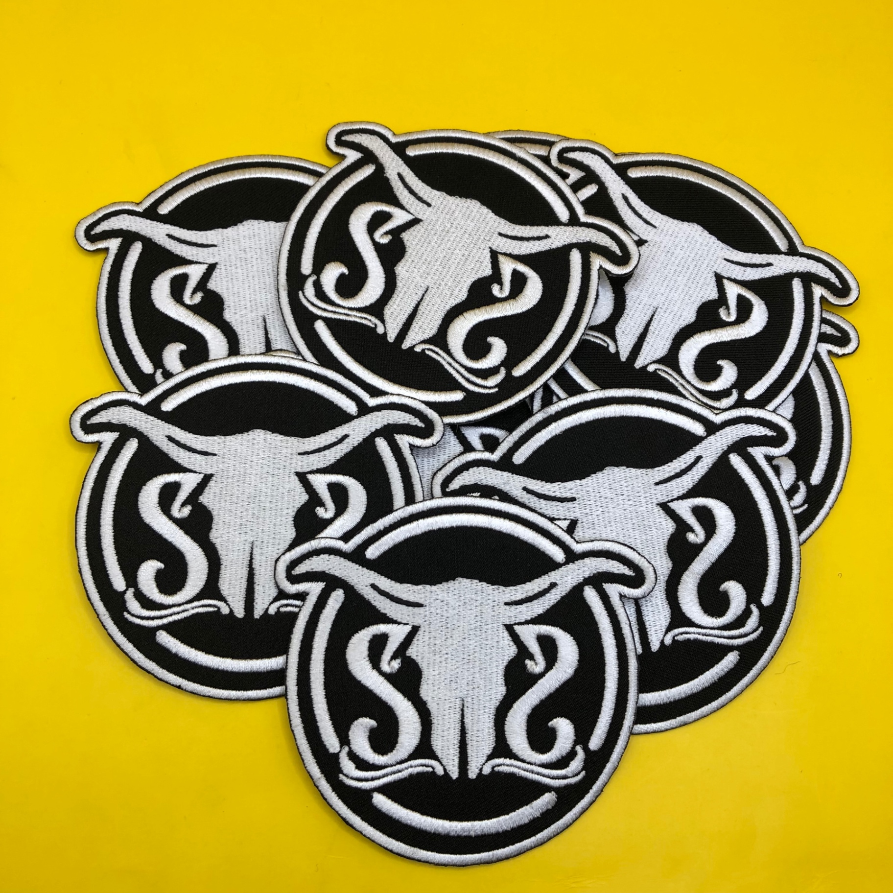 Bull skull custom PVC-style patch