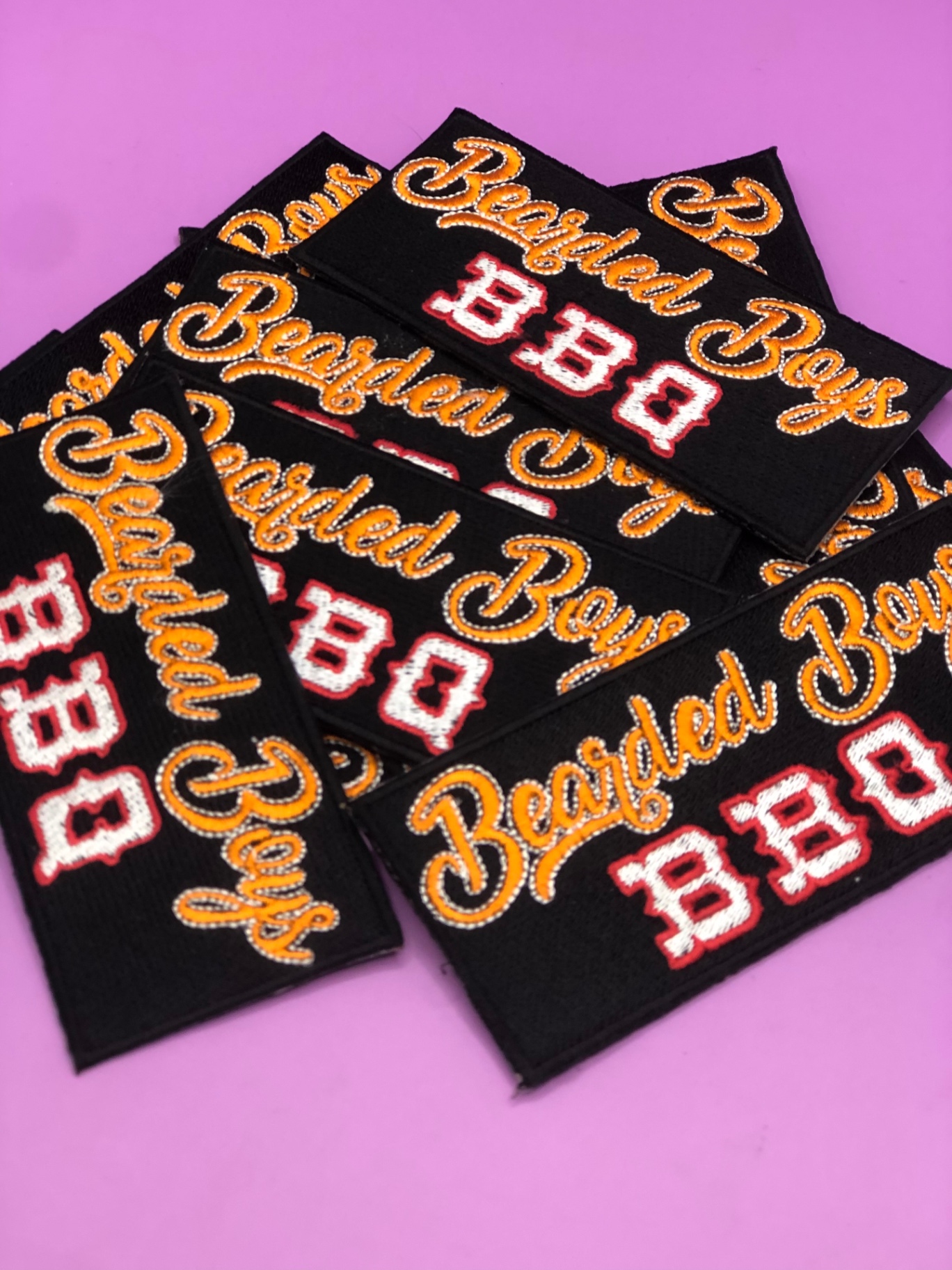 Bearded Boys BBQ custom embroidered patch